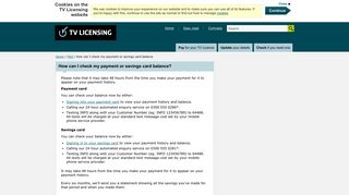 How can I check my payment or savings card balance - TV Licensing ™