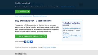 Buy or renew your TV licence online | nidirect