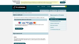 Debit or credit card - TV Licensing ™
