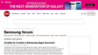 Unable to Create a Samsung Apps Account - Forums - CNET