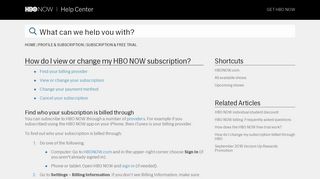 How do I view or change my HBO NOW subscription?