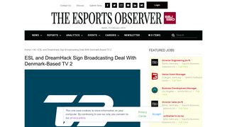 ESL and DreamHack Sign Broadcasting Deal With Denmark-Based ...