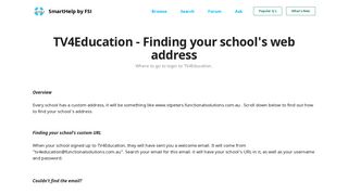 TV4Education V2 - Where to access your school's account