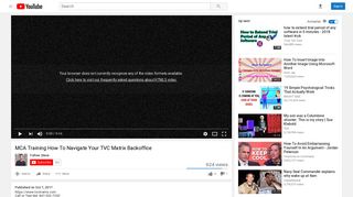 MCA Training How To Navigate Your TVC Matrix Backoffice - YouTube