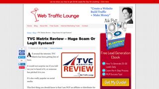 TVC Matrix Review – Huge Scam Or Legit System? | Web Traffic Lounge