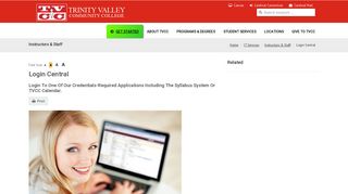 Login Central - Trinity Valley Community College