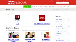 Accessing eCourses - Trinity Valley Community College
