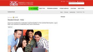 Student Email - FAQ - Trinity Valley Community College