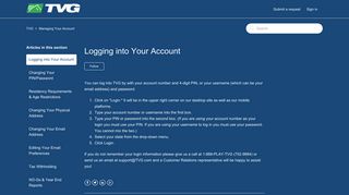 Logging into Your Account – TVG