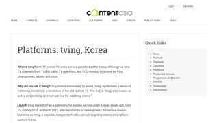 Platforms: tving, Korea | ContentAsia
