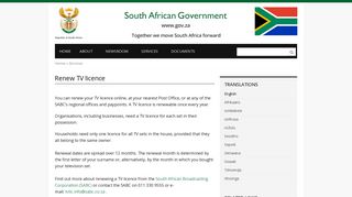 Renew TV licence | South African Government