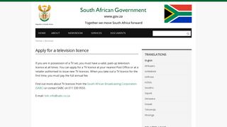 Apply for a television licence | South African Government