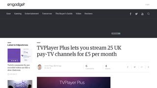 TVPlayer Plus lets you stream 25 UK pay-TV channels for £5 per month
