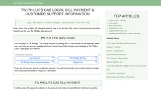 Tw Phillips Gas Login, Bill Payment & Customer Support Information