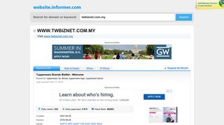twbiznet.com.my at WI. Tupperware Brands BizNet - Welcome