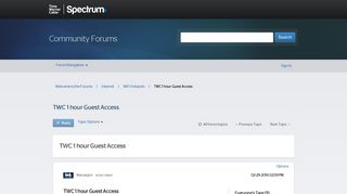 TWC 1 hour Guest Access - Welcome to the Forums