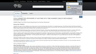 stay connected anywhere at anytime with time warner cable's new ...