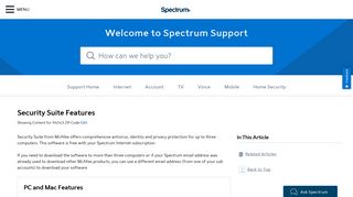 Security Suite Features - Spectrum.net