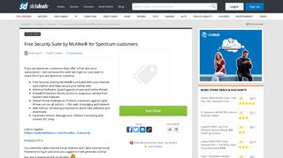 Free Security Suite by McAfee® for Spectrum customers - Slickdeals.net