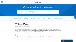 TV channel apps - Spectrum.net