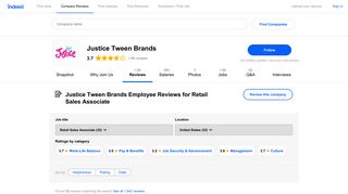 Justice Tween Brands Pay & Benefits reviews: Retail Sales ... - Indeed