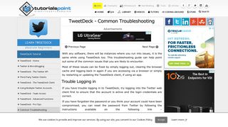 TweetDeck Common Troubleshooting - Tutorialspoint