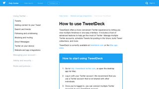 How to use TweetDeck - Twitter support