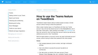 How to use the Teams feature on TweetDeck - Twitter support