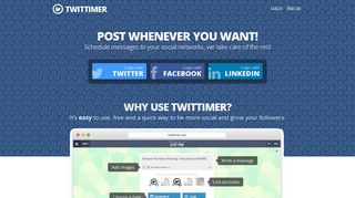 Twittimer • Schedule your tweets | Auto tweet