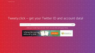 Tweety.click: Get Twitter ID and account information