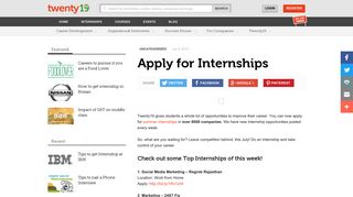 Apply for Internships | Twenty19.com