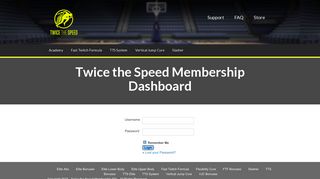 TTS Login Page - Twice the Speed Membership Site