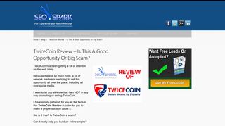 TwiceCoin Review – Is This A Good Opportunity Or Big ... - SEO Spark