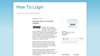How To Login: Prodigits Login for Free WAP Websites
