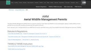 Aerial Wildlife Management Permits (AWM) - Texas Parks and Wildlife