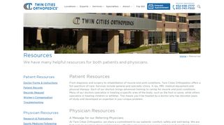 Resources - Twin Cities Orthopedics