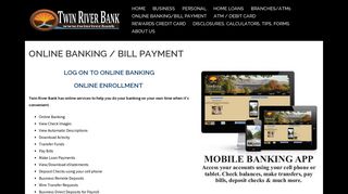 ONLINE BANKING / BILL PAYMENT – TWIN RIVER BANK