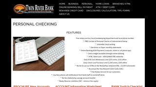 PERSONAL CHECKING – TWIN RIVER BANK