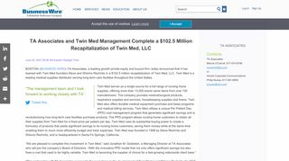 TA Associates and Twin Med Management Complete a $102.5 Million ...