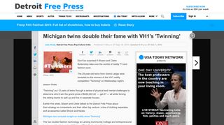 Michigan twins double their fame with VH1's 'Twinning'