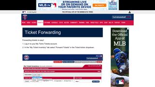 Ticket Forwarding | MLB.com