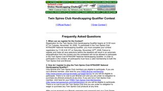 Twin Spires Club Handicapping Qualifier Contest FAQ - Brisnet