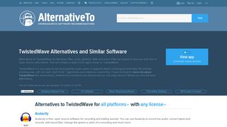 TwistedWave Alternatives and Similar Software - AlternativeTo.net