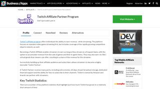 Twitch Affiliate Partner Program - Reviews, News and Ratings