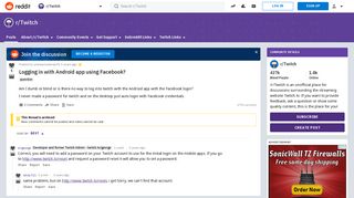 Logging in with Android app using Facebook? : Twitch - Reddit