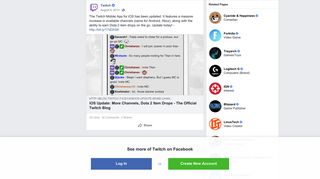 Twitch - The Twitch Mobile App for iOS has been updated.... | Facebook