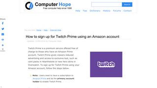 How to sign up for Twitch Prime using an Amazon account