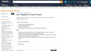Amazon.co.uk Help: Am I Eligible for Twitch Prime?
