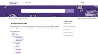 Twitch | Twitch Account Settings
