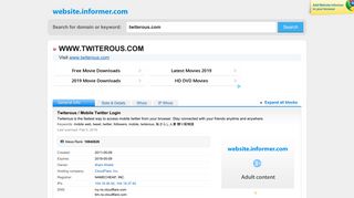 twiterous.com at WI. Twiterous / Mobile Twitter Login - Website Informer